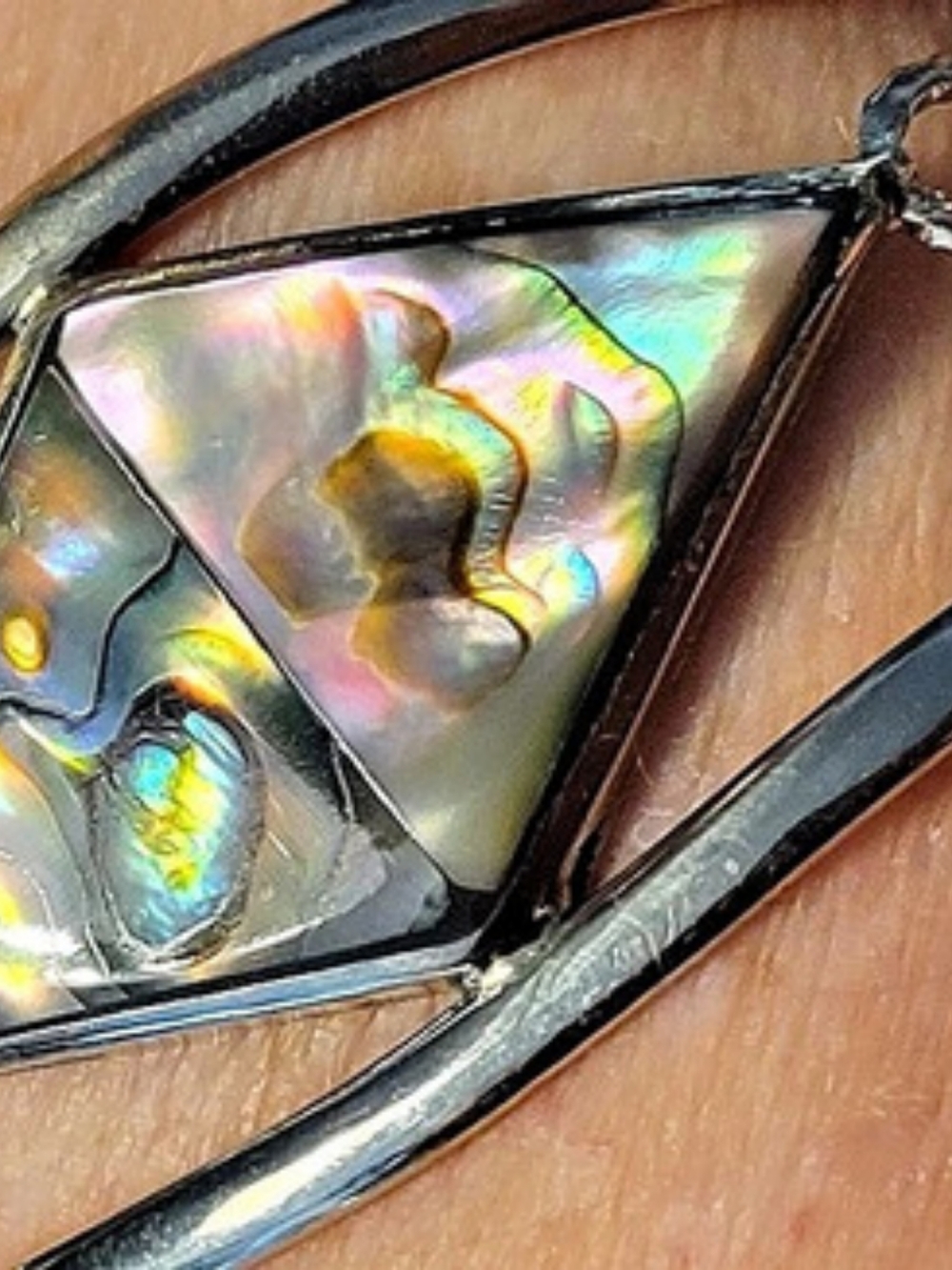 Abalone Inlay Silver Bracelet